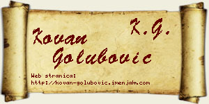 Kovan Golubović vizit kartica